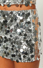 Emiko Silver Sequin Mini Skirt Image