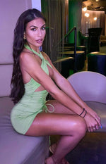 Mia Cross Neck Dress Green Image