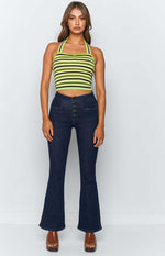 Enforcer Striped Halter Top Yellow Image