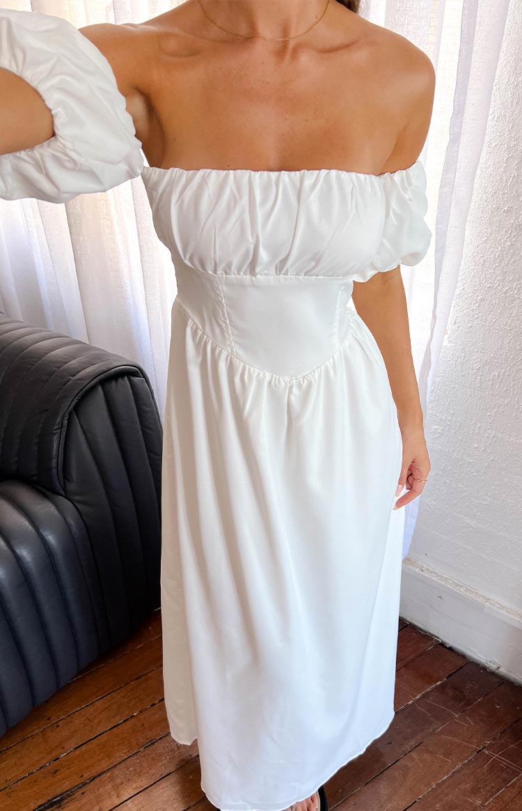 Evander White Off The Shoulder Maxi Dress Image