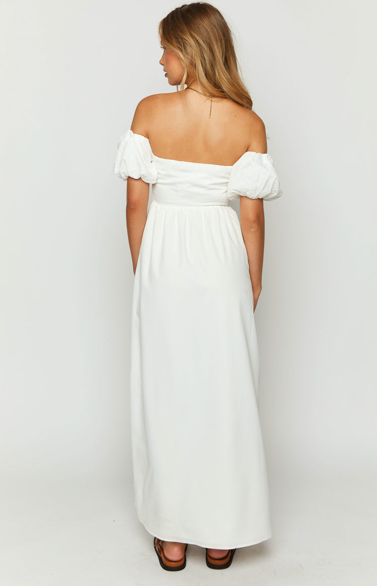 Evander White Off The Shoulder Maxi Dress