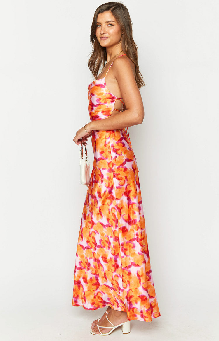 Everly Azalea Pink Print Midi Dress Image