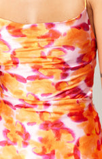 Everly Azalea Pink Print Midi Dress Image