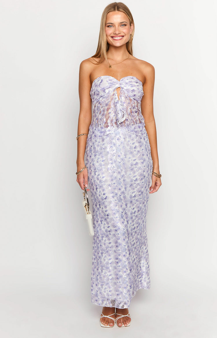 Faint Purple Lace Maxi Skirt Image