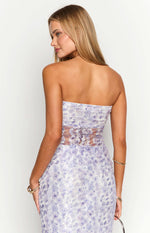 Faint Purple Lace Strapless Top Image