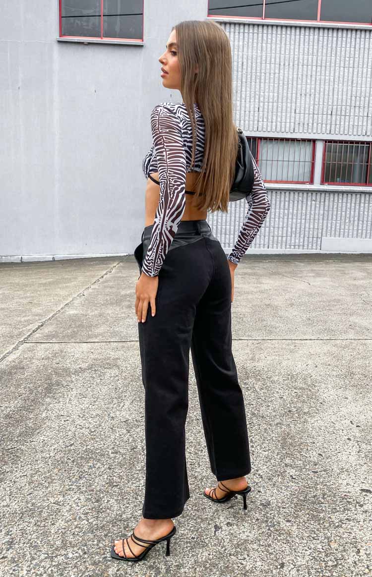 Faith Black Contrast Pants Image