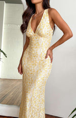 Farida Yellow Lace Maxi Dress Image