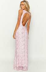 Farida Pink Lace Maxi Dress Image