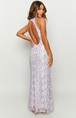 Farida Purple Lace Maxi Dress Image