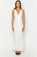 Farida White Lace Maxi Dress Image