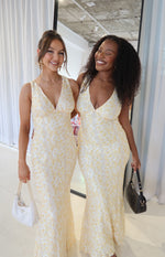 Farida Yellow Lace Maxi Dress Image