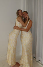 Farida Yellow Lace Maxi Dress Image