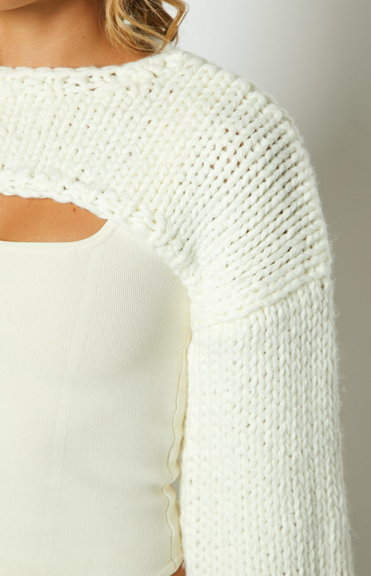 Ferla Cream Knit Shrug Image