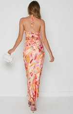 Ferla Orange Multi Printed Skirt Image