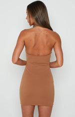 Finley Tan Halter Mini Dress Image