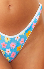 9.0 Swim Bahamas Multi Floral Blue Bikini Bottoms Image