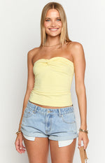 Forever Happy Yellow Strapless Top Image