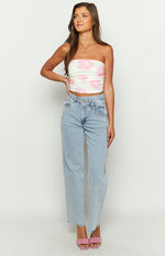 Fran Pink Floral Crop Top Image