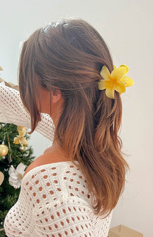 Frangipani Yellow Flower Clip