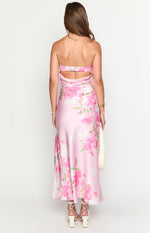 Genevieve Pink Floral Print Maxi Skirt Image