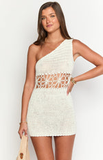 Gyanna Cream Crochet Mini Dress Image