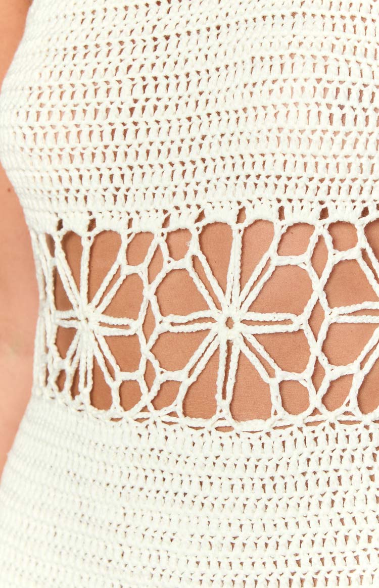 Gyanna Cream Crochet Mini Dress Image