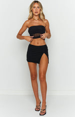 Gabe Black Mesh Mini Skirt Image