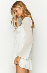 Gemima White Chiffon Mini Dress Image