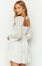 Gemima White Chiffon Mini Dress Image