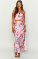 Genevieve Floral Print Maxi Skirt Image