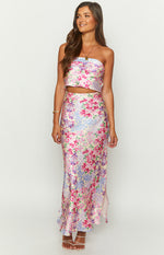 Genevieve Floral Print Maxi Skirt Image