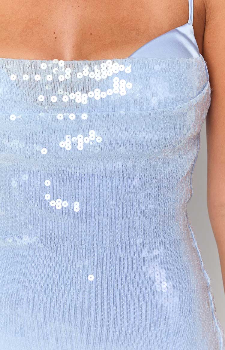 Georgia Blue Sequin Maxi Dress Image