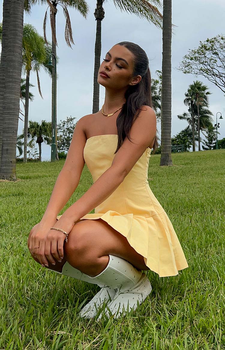 Good Days Yellow Strapless Mini Dress Image