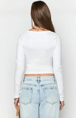 Harmonie White Long Sleeve Top Image