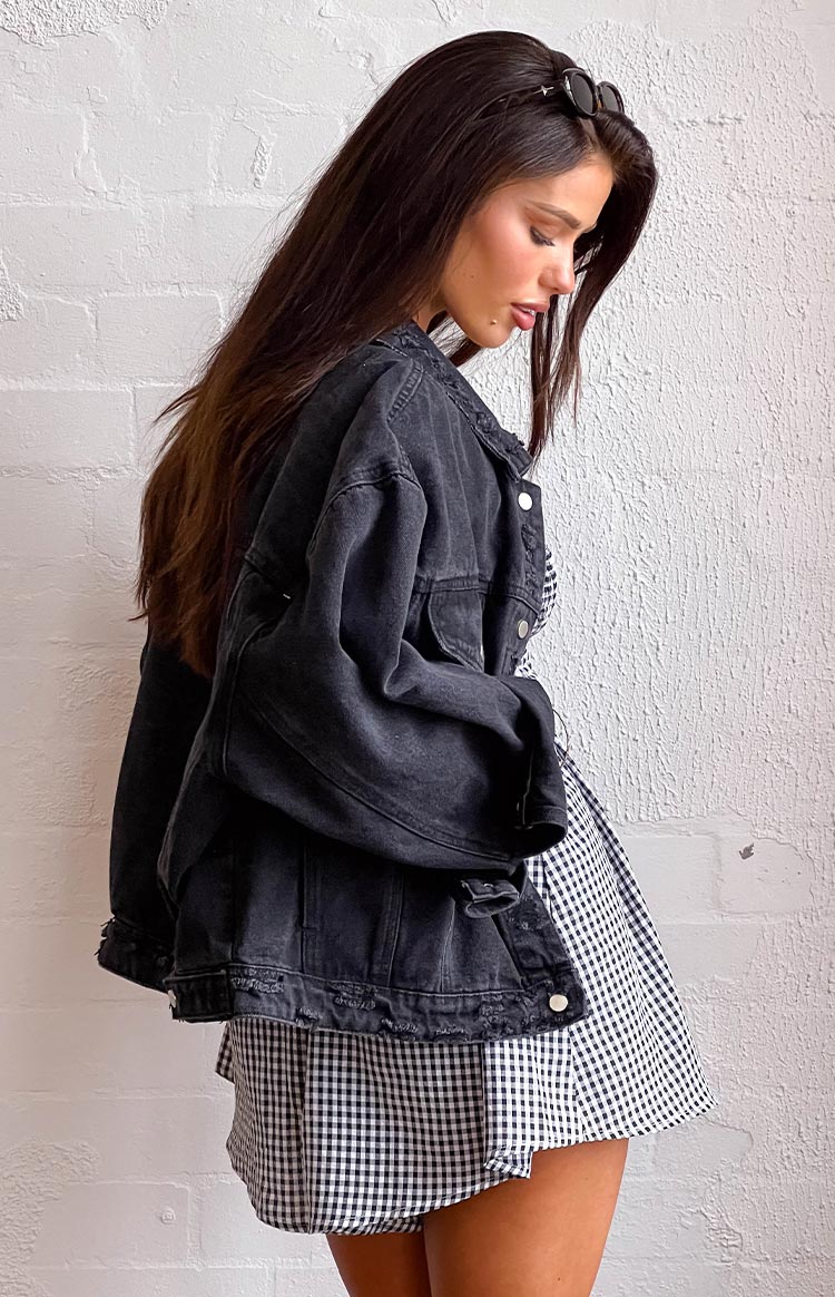 Hugo Black Oversized Denim Jacket