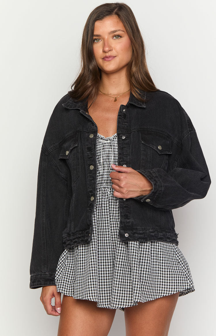 Hugo Black Oversized Denim Jacket