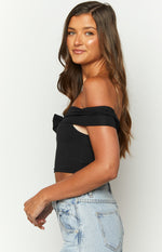 Hadley Off The Shoulder Rose Crop Top Image