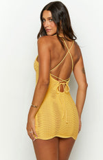 Haisley Lemon Knitted Mini Dress Image