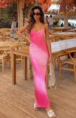 Hanna Pink Ombre Maxi Dress Image