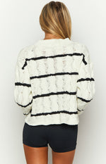 Harmony White Striped Jumper Image