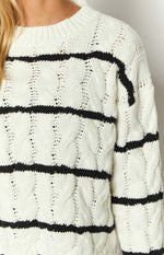 Harmony White Striped Jumper Image