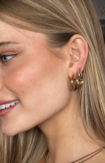 Harpie Gold Hoop Earrings 3 Pack Image