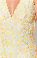 Harrie Yellow Lace Mini Dress Image