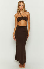 Haylo Chocolate Maxi Skirt Image