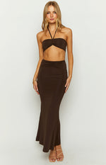 Haylo Chocolate Maxi Skirt Image