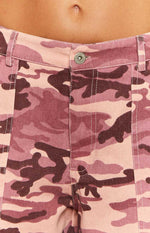 Hazel Pink Camo Low Waisted Shorts Image