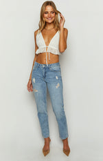 Hazy Low Waist Blue Denim Jeans Image