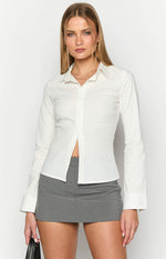 Helen White Fitted Long Sleeve Shirt Image