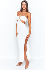 Hendry White Knit Strapless Midi Dress Image