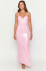 Honey Pink Sequin Maxi Dress Image